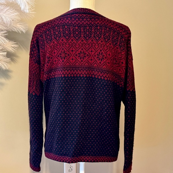 Alpaca Imports Sweater Cardigan Handmade Alpaca Wool Black Red Women’s XL - Picture 4 of 9